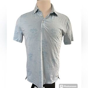 LINKSOUL Astoria‎ Golf Polo Pima Cotton Blue Palm Trees Performance Size Small